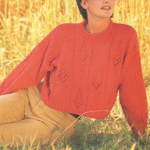 Womens Sweater Knitting Pattern PDF Ladies 32 - 34, 34 - 36, 36 -  38 and 38 - 40 inch chest, Short Jumper, Patterned, e-pattern Download