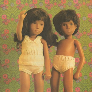 Dolls Clothes Vest and Pants Knitting Pattern PDF 16 - 17 inch doll, Sasha, Crissy, Sheena, Vintage Knitting Patterns for Dolls, Download