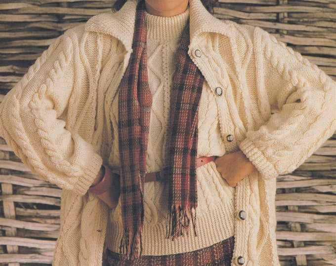 Womens Sweater and Jacket Knitting Pattern PDF Ladies 32, 34, 36 and 38 inch chest, Jumper and Cardigan, Vintage Knitting Patterns for Women