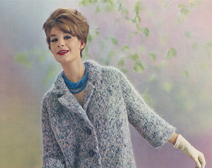 Womens Jacket Knitting Pattern PDF Ladies 10 - 12, 14 - 16 and 18 - 20, Short Coat, Vintage Knitting Patterns for Women