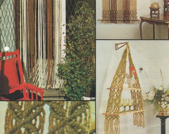 Shelf Hanger, Door Curtain and Wall Hanging PDF Macrame Pattern . Instant Download