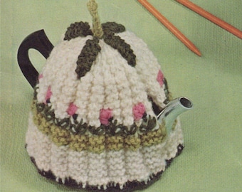 Tea Cosies and Coffee Pot Cosy Knitting Pattern PDF, Tea Cosy in 2 designs, Vintage Knitting Patterns for the Home, epattern Download