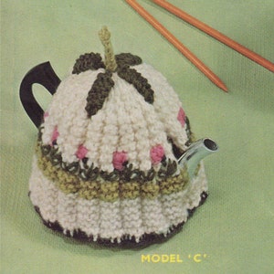 Tea Cosies and Coffee Pot Cosy Knitting Pattern PDF, Tea Cosy in 2 designs, Vintage Knitting Patterns for the Home, epattern Download