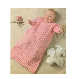 Babies Sleeper Knitting Pattern PDF Baby Boys or Girls Sleeping Bag, Vintage Knitting Patterns for Babies, epattern Download