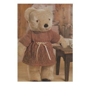 Teddy Bear Dress Knitting Pattern PDF Teddy Bears Clothes for 14 - 16 and 18 - 21 inch high Teddy with 12 - 14 and 17 - 19 inch chest, pdf