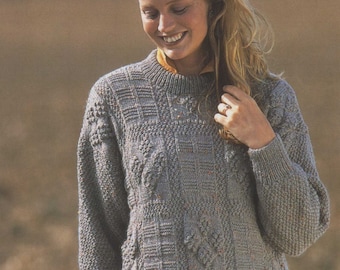 Womens Tunic Sweater Knitting Pattern, Vintage Style (PDF Pattern)