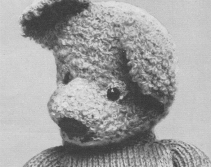 Teddy Bears Toy Knitting Pattern PDF Knitted Teddy Bear, Teddy Bears Mascot, Vintage Toy Knitting Patterns, Instant Digital Download