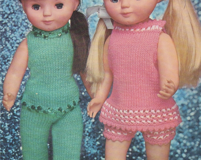 Dolls Clothes Knitting Pattern PDF for 14, 16 and 18 inch Doll, Dolls Outfit Pattern, Miss Selfridge, American Girl, Walker Dolls, Download