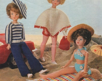 Dolls Clothes Knitting Pattern PDF for 12 inch Doll, Sindy, Barbie, Fashion Dolls, Dolls Outfit Pattern, Vintage Knitting Patterns for Dolls
