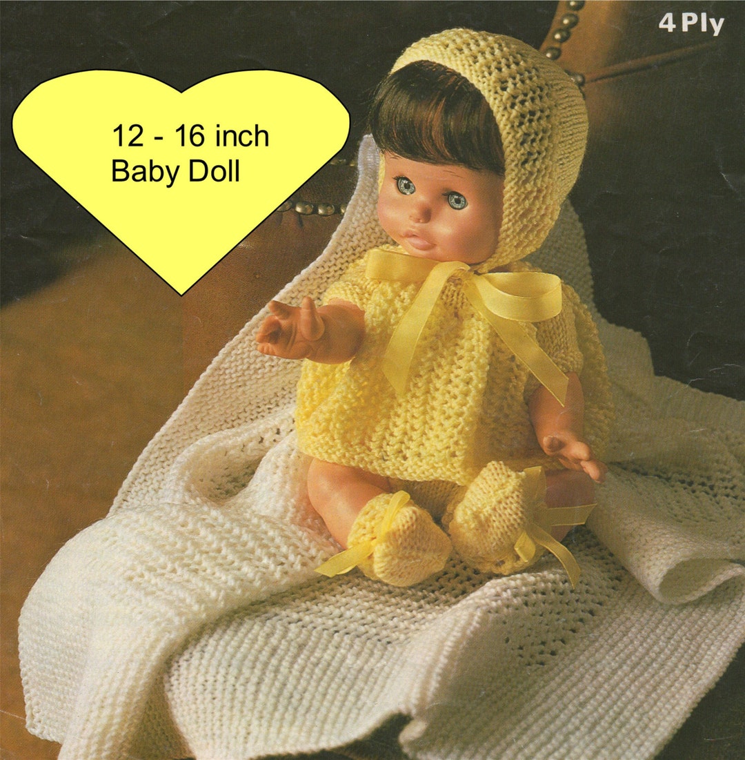 Dolls Clothes Knitting Pattern PDF for 12 14 and 16 Inch Baby Etsy UK