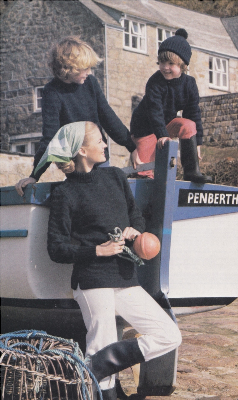 Guernsey Sweater in Sheringham Stitch Knitting Pattern PDF Etsy