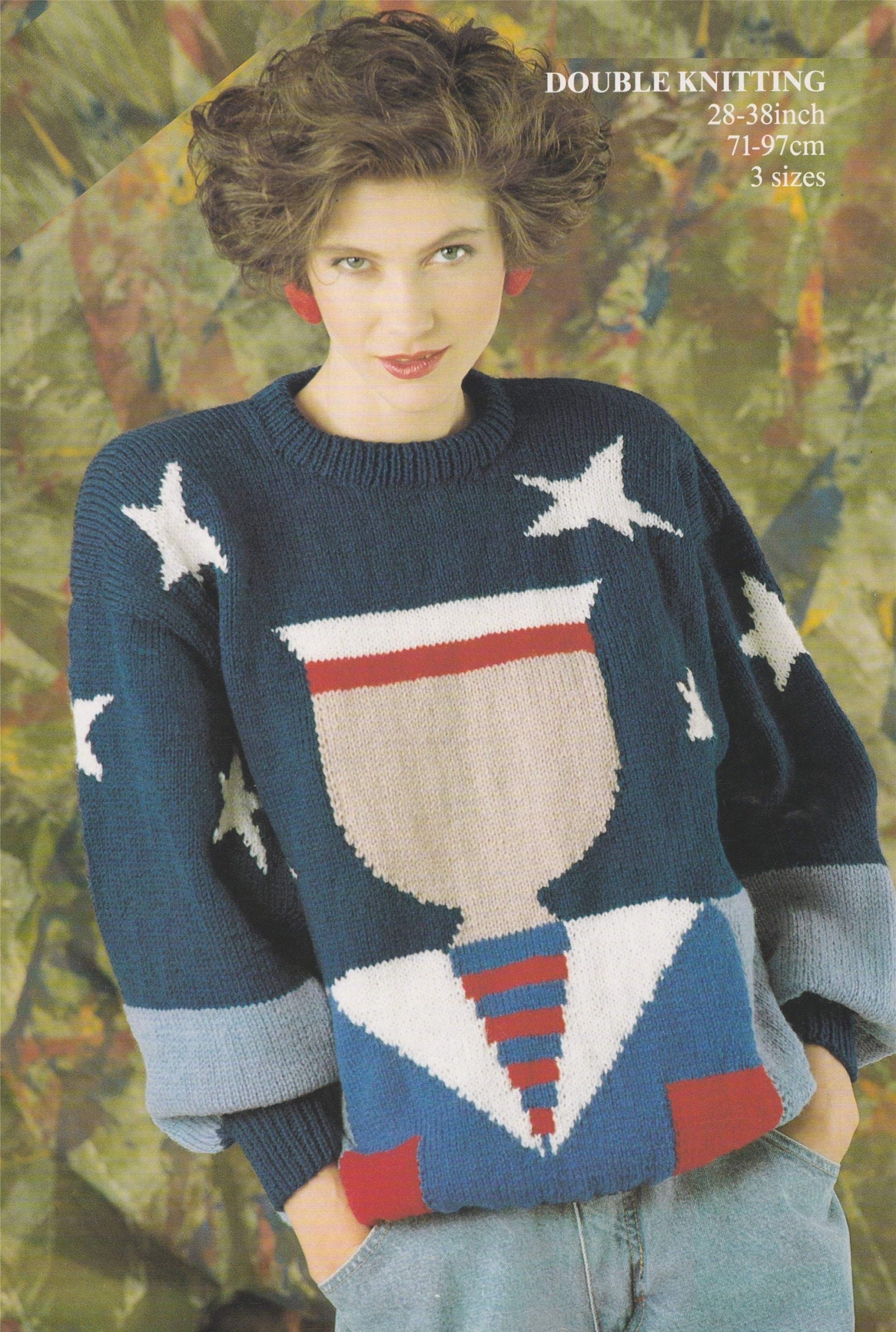 Womens Sailor Sweater Intarsia Knitting Pattern PDF Ladies 28 - 30, 32 ...