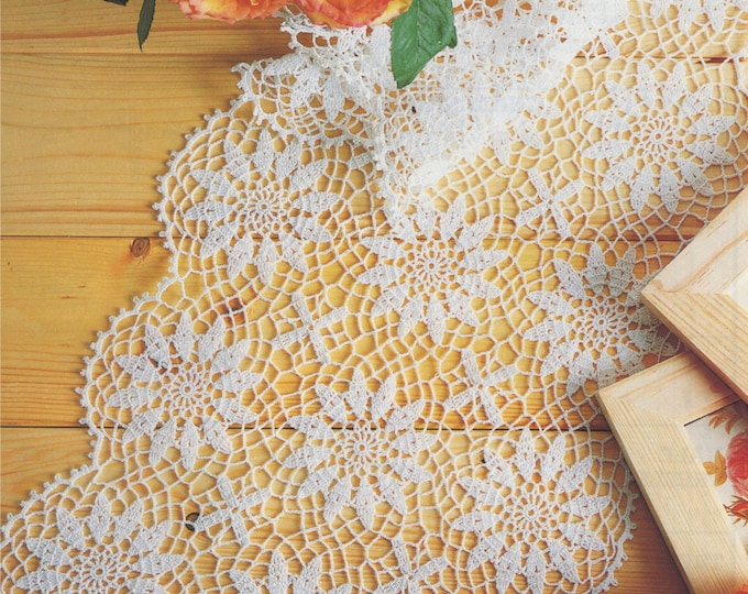 Table Runner Crochet Pattern PDF Doily Mat, Dressing Table Mat, Sideboard Runner, Vintage Crochet Patterns for the Home, e-pattern Download