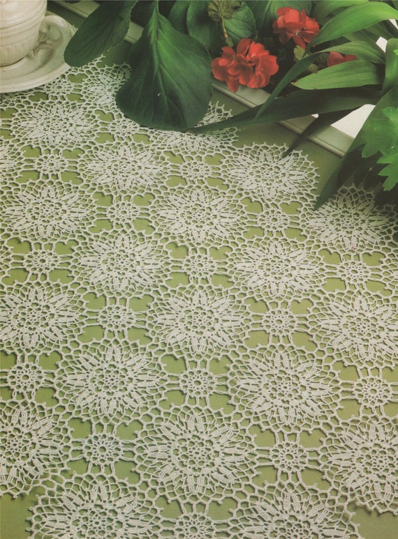 Table Runner Crochet Pattern PDF, Rectangular Small Tablecloth, Vintage Crochet Patterns for the Home, Download