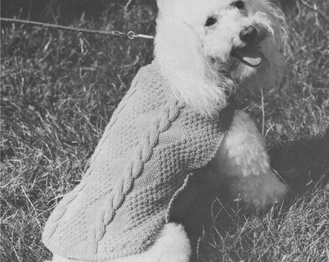 Dog Coat Knitting Pattern PDF 2 Designs for Small Dogs, Pet Coat, Vintage Knitting Patterns for Pets, e-pattern Download