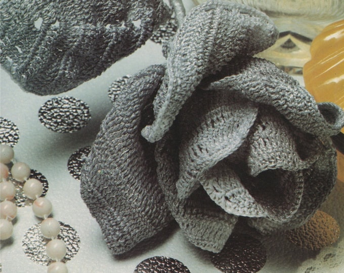 Rose Crochet Pattern PDF Weddings, Hat Flowers, Corsage Prom Dance Accessories, Vintage Crochet Patterns for the Women, e-pattern Download