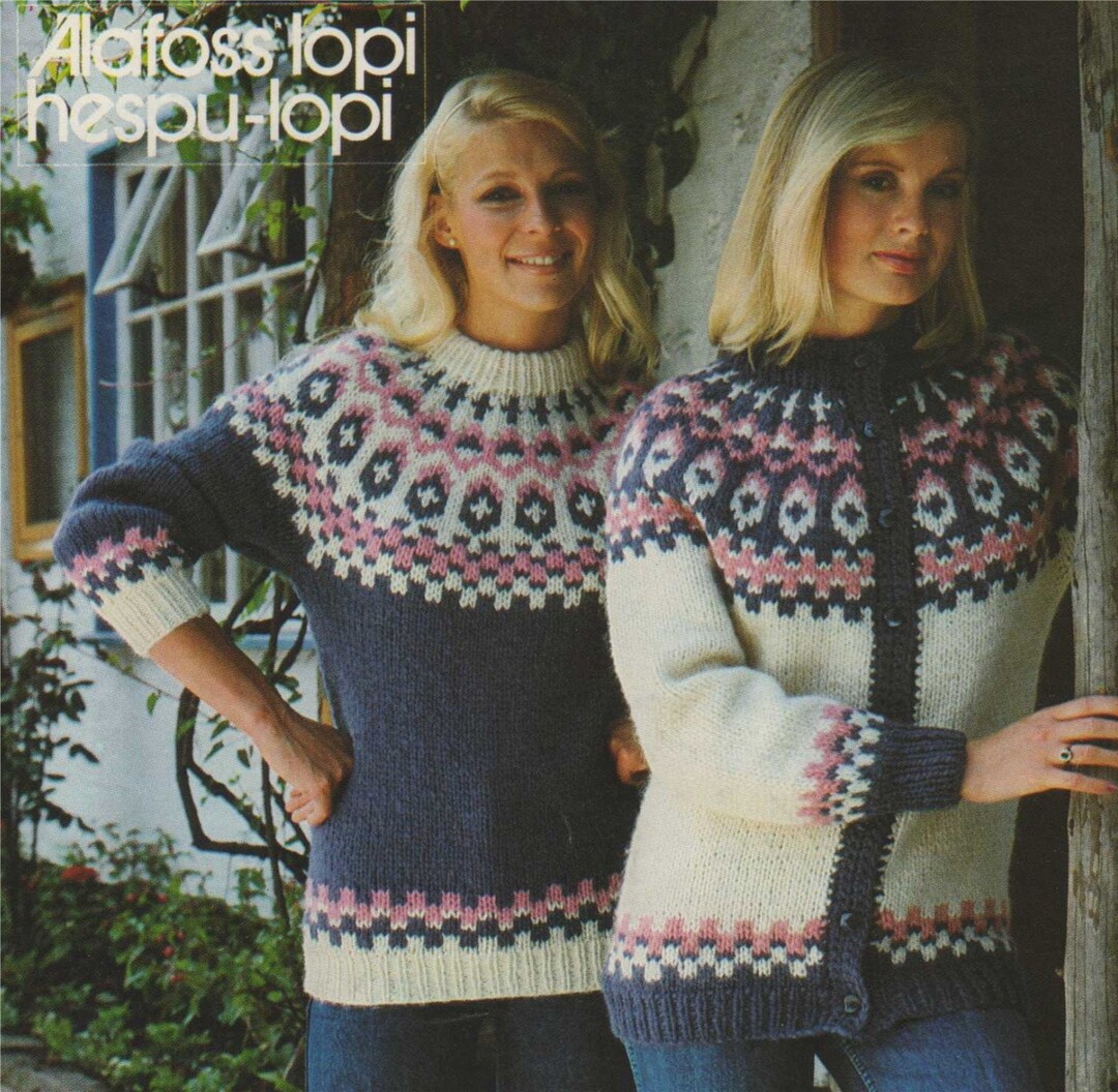 Womens Fair Isle Sweater and Cardigan Knitting Pattern PDF Ladies 32 ...