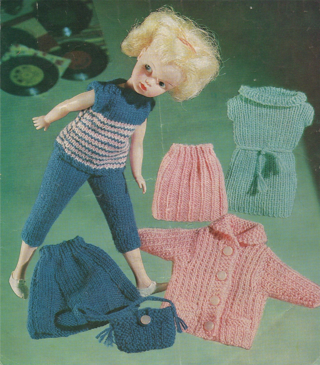 Dolls Clothes Knitting Pattern PDF for 11 12 Inch Doll, Sindy, Barbie