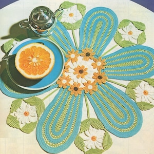 Daisy Doily Crochet Pattern PDF Floral Table Centrepiece Pattern, Table Linen Pattern, Table Mat, Vintage Crochet Patterns for the Home
