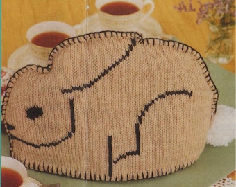 Rabbit Tea Cosy and Bedspread Knitting Pattern PDF Knitted Patchwork Throw, Teapot Cosy, Vintage Knitting Patterns for the Home, Download