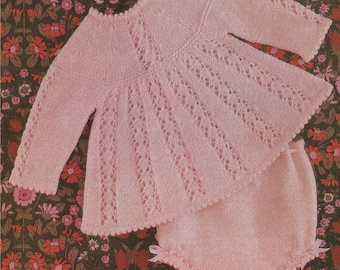 Baby Angel Top & Knickers Knitting Pattern (17-20" Chest) (PDF Digital Download)
