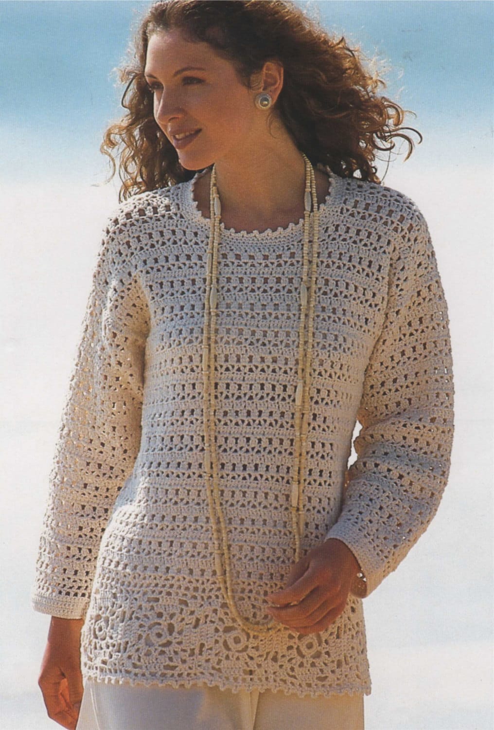 Womens Tunic Sweater Crochet Pattern PDF Ladies 32 34 and 38 40