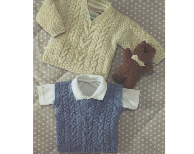 Childrens Sweater and Pullover Knitting Pattern PDF Boys or Girls, Babies and Toddlers 16, 18, 20, 22, 24, 26 & 28 inch chest