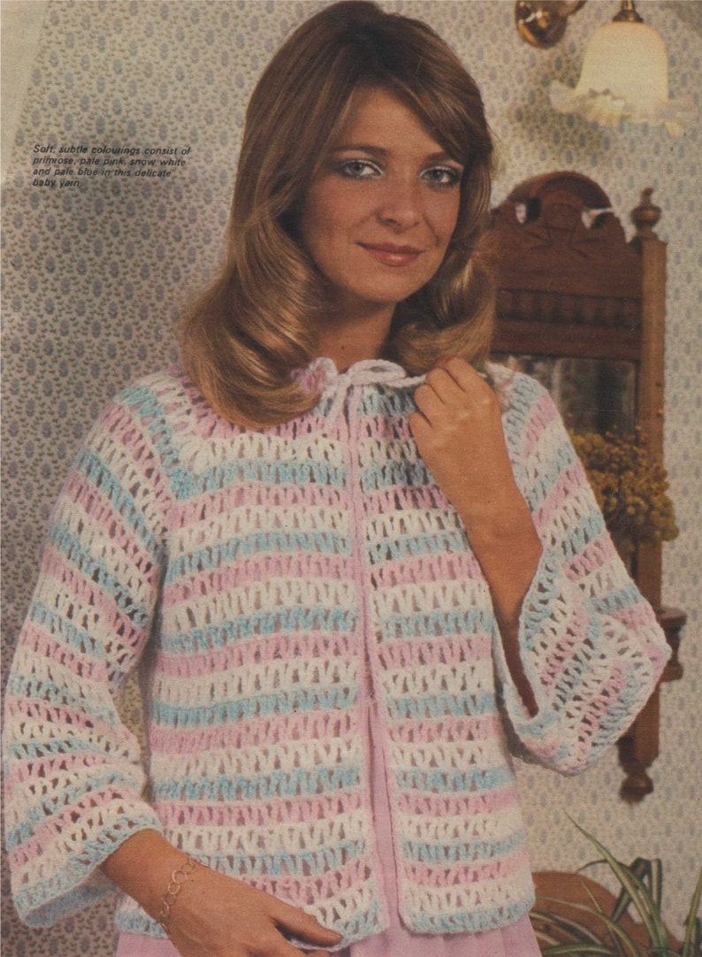 Bed Cardigan Womens Bedjacket Crochet Pattern PDF Ladies 34-38 inch