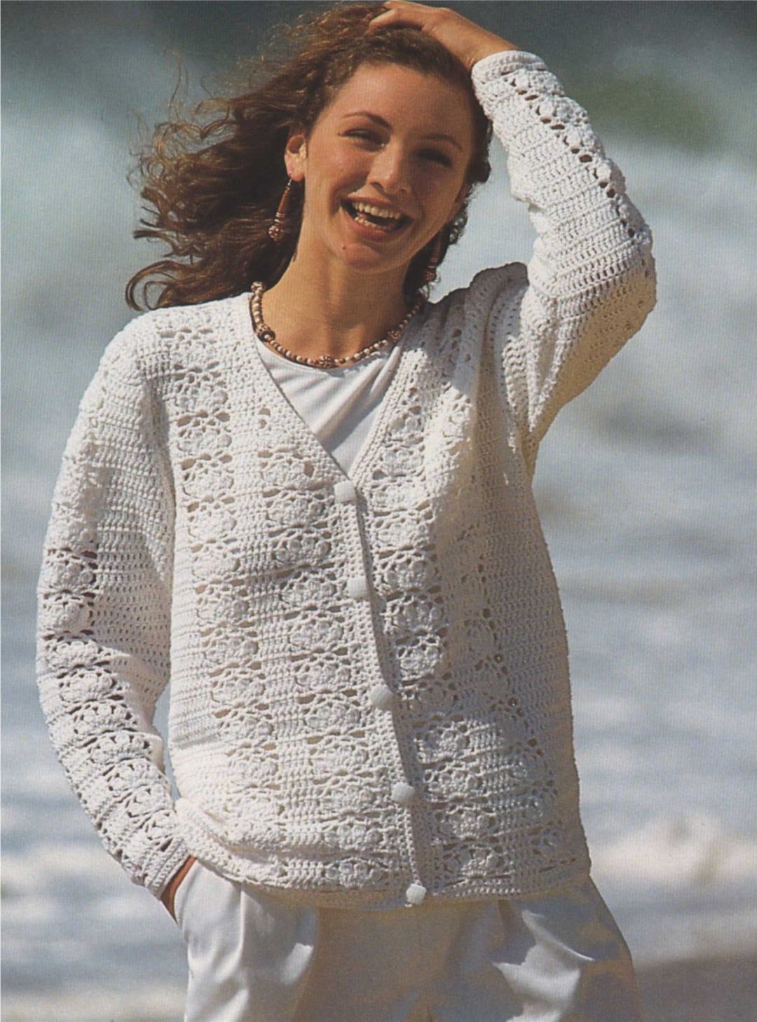 Womens Cardigan Crochet Pattern PDF Ladies 28 30, 32 34, 36 38 and 40