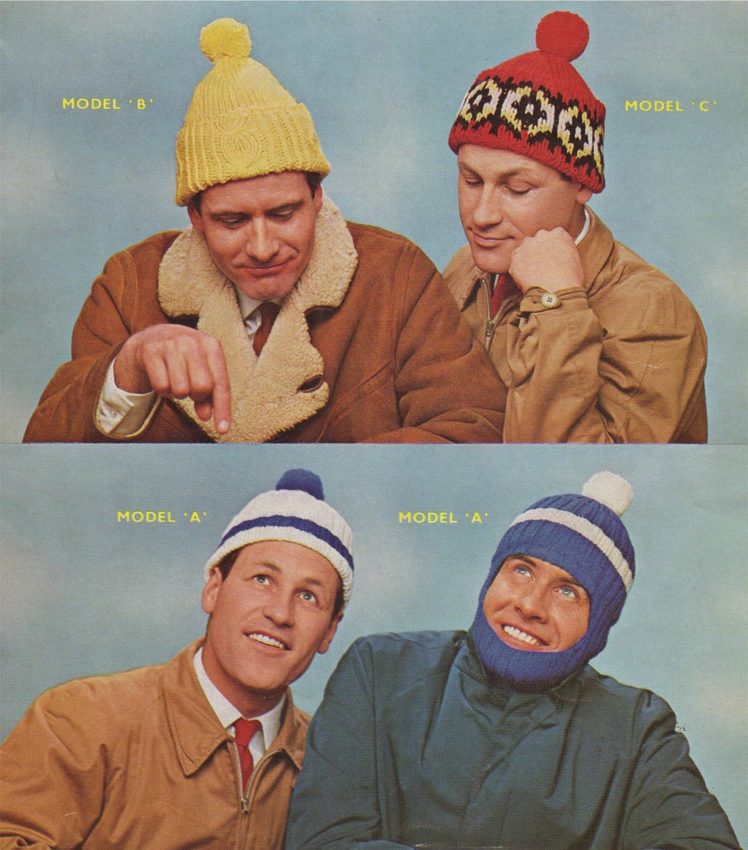 Mens Hat Knitting Pattern PDF, Mans Hats, Bobble Hats, Vintage Knitting ...
