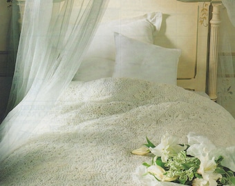 Bedspread Crochet Pattern PDF, Bed Cover, Blanket, Afghan, Throw , Vintage Crochet Patterns for the Home, e-patterns Download