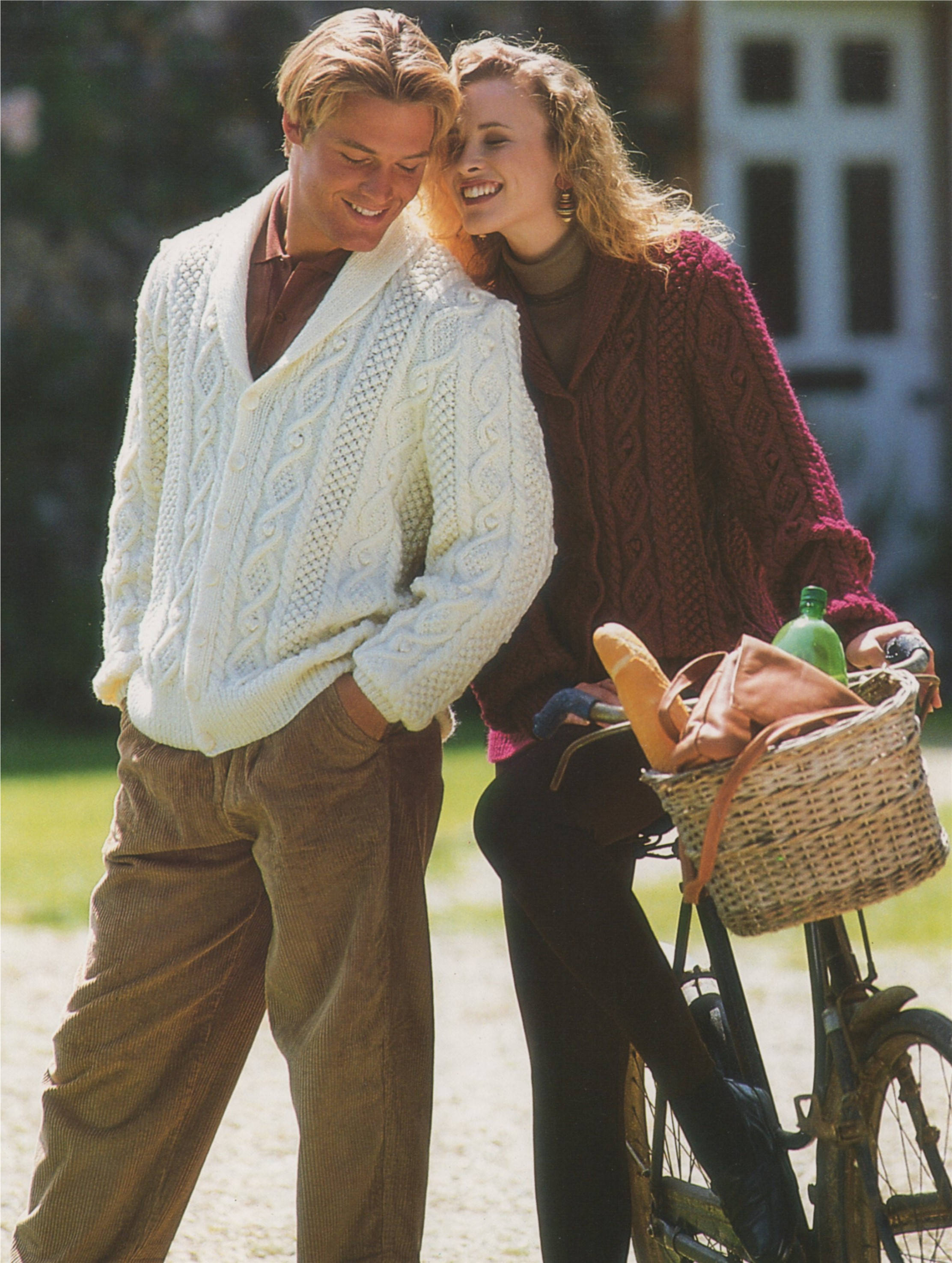 Aran Cardigan Knitting Pattern PDF Mens and Womens 32 34, 36 38 and