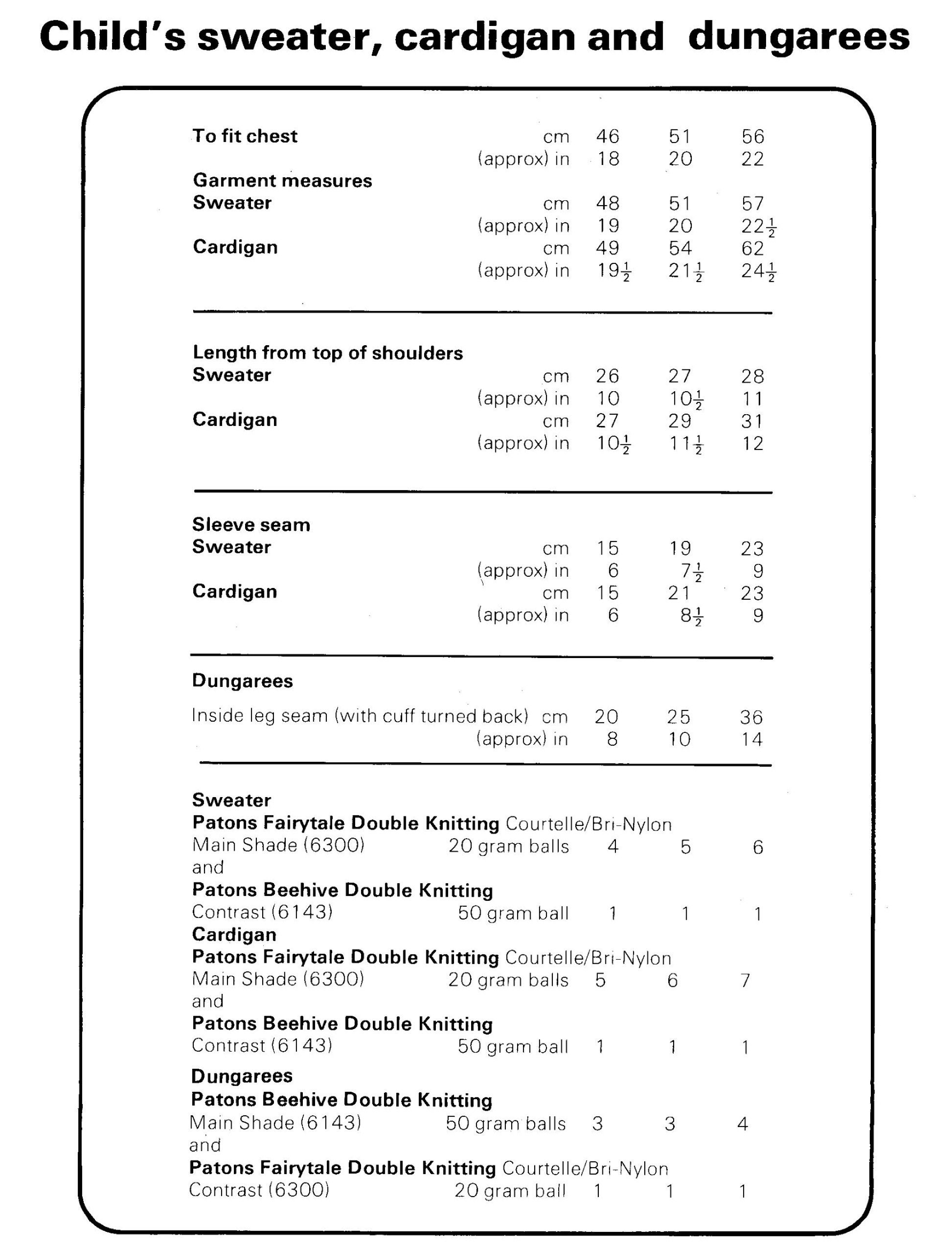 Toddlers Fair Isle Dungarees, Sweater and Cardigan Knitting Pattern PDF Boys or Girls 18, 20 and