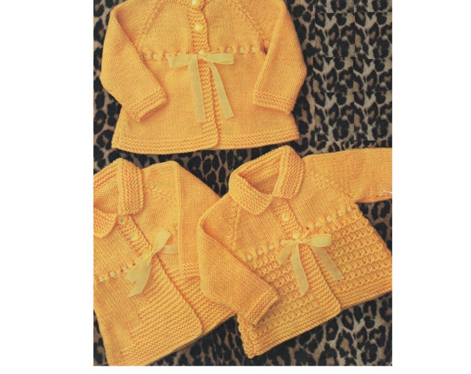 Babys Knitting Pattern Matinee Coat . PDF . Babies Boys or Girls 16 , 18 and 20 inch chest . DK . Jacket . e-patterns Download