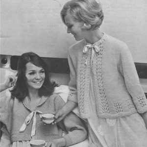 Vintage Bedjacket Knitting Pattern, Ladies 36-42 Bust (PDF Download)