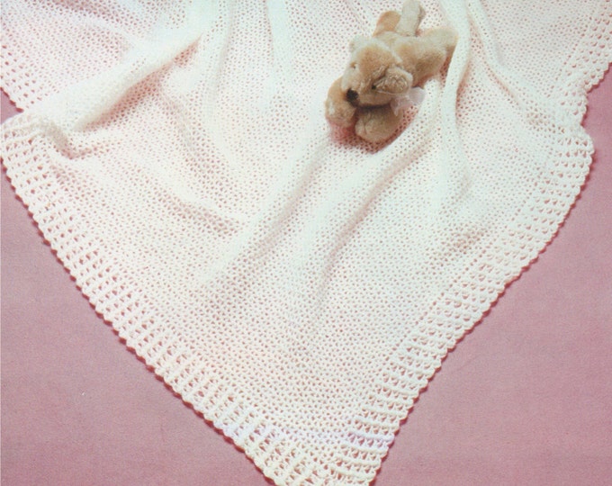 Baby Shawl PDF Crochet & Knitting Pattern : Crochet 2 Ply . Knitted 3 Ply . Babies Blanket . Instant Digital Download