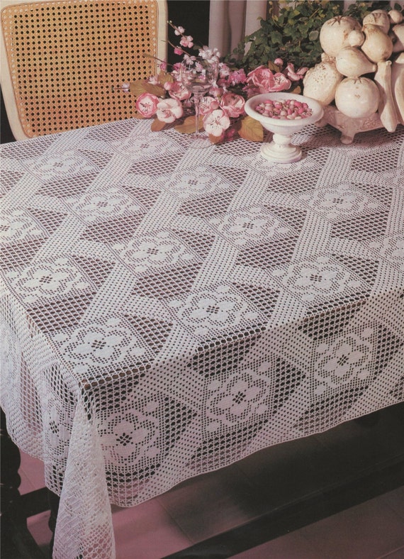 Table Cloth Crochet Pattern PDF, Tablecloth, Table Cover, Vintage Crochet Patterns for the Home, E-patterns Download