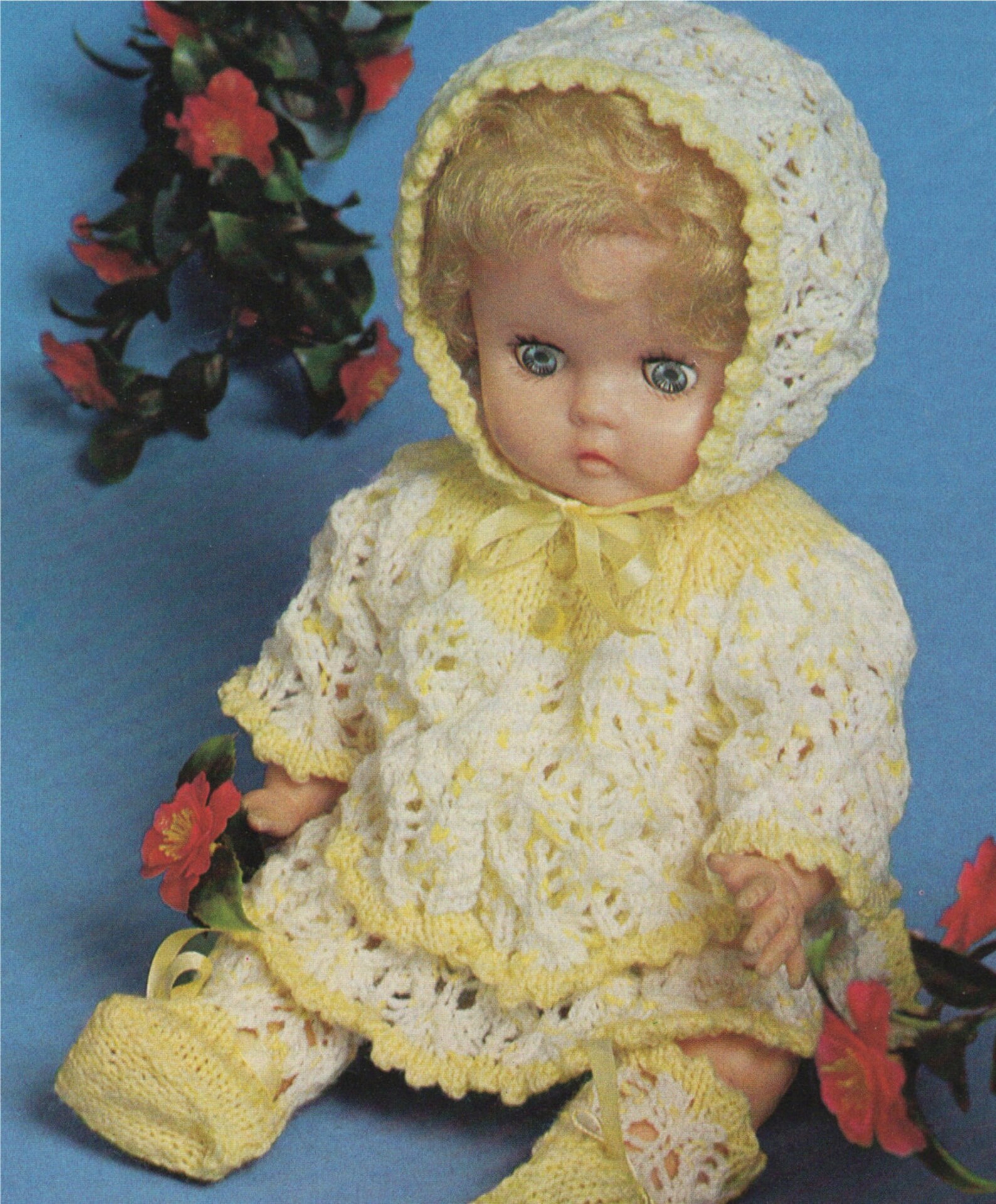 Vintage Dolls Clothes Knitting Pattern for 16 Inch Baby Doll (PDF ...