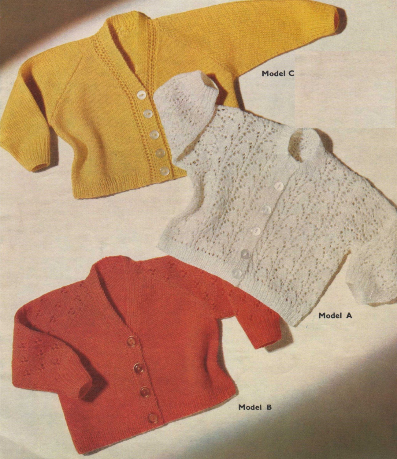 Baby Cardigan Pdf Knitting Pattern Babies 21 Inch Chest 3