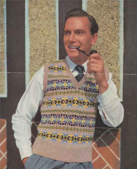 Mens Fair Isle Pullover Knitting 