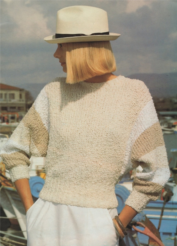 Womens Dolman Style Sweater Knitting 