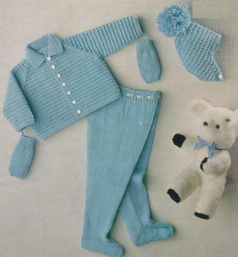 Baby Boy Pram Set Knitting Pattern Babies Birth to 6 Months Etsy UK