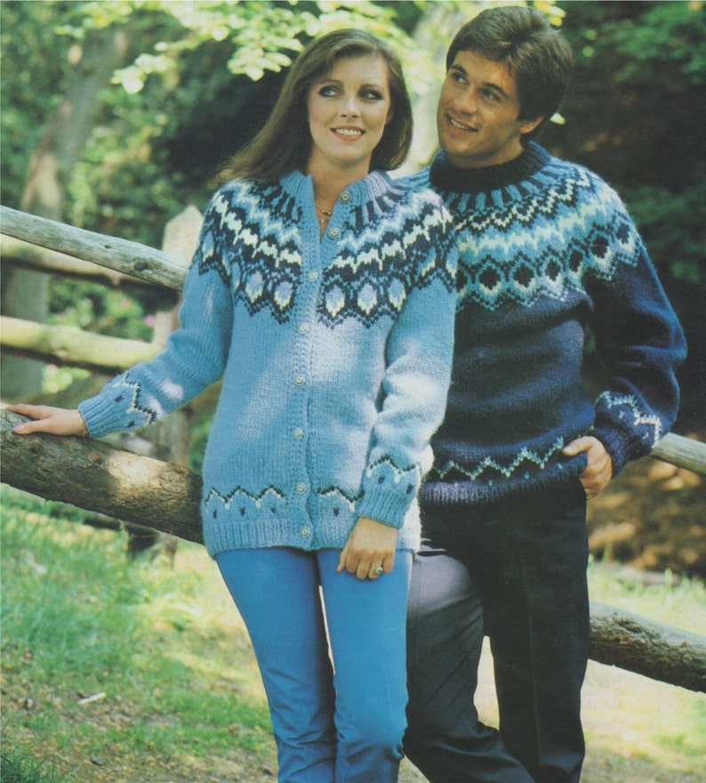Fair Isle Sweater and Cardigan Knitting Pattern PDF Womens & - Etsy