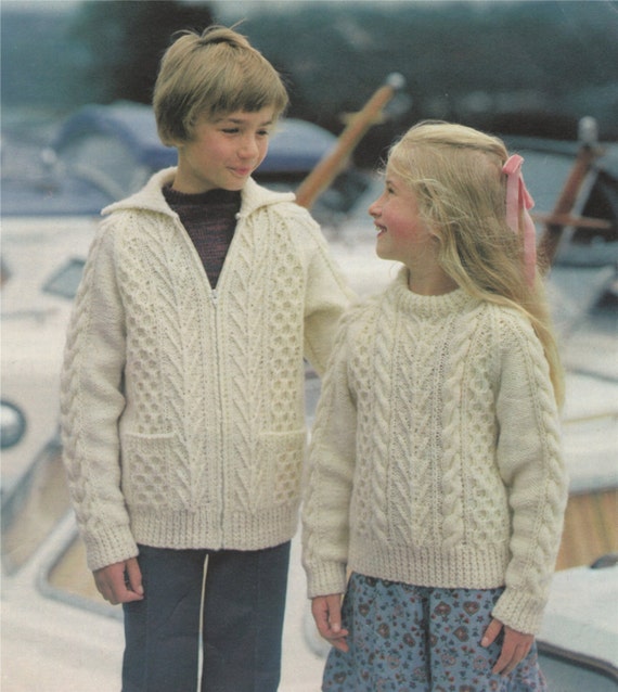 aran knitting patterns for children