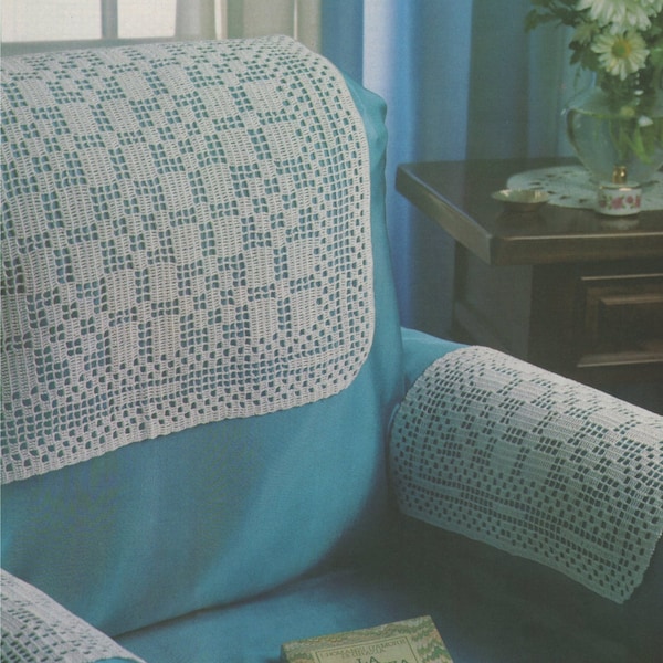 Antimacassars Crochet Pattern PDF Chair and Sofa Furniture Protectors, Headrest and Armrest Chairback Covers, Vintage Home Crochet Patterns