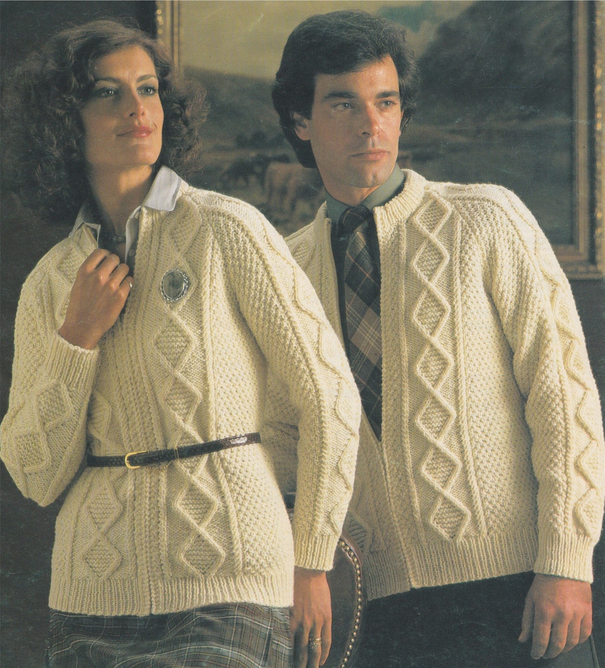 Aran Jacket Knitting Pattern PDF Womens or Mens 32, 34, 36, 38, 40 & 42 ...