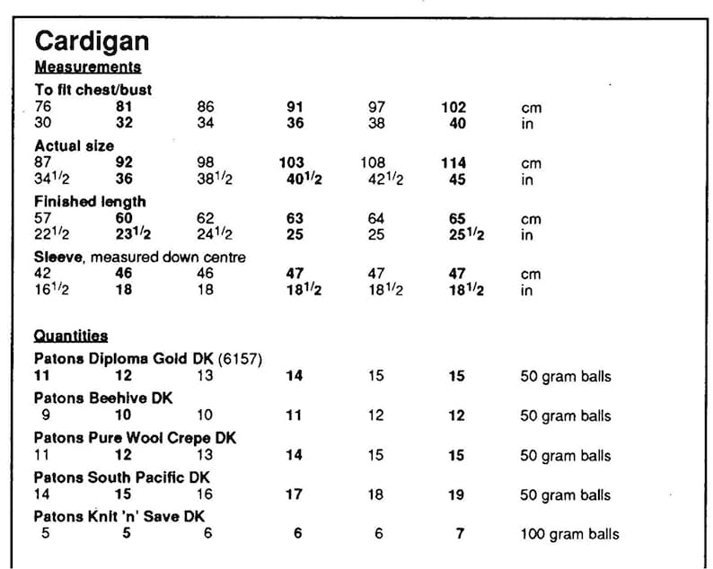 Womens Patterned Cardigan Knitting Pattern PDF Ladies 30, 32, 34, 36 ...