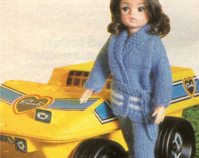 Dolls Clothes Knitting Pattern PDF for 11 - 12 inch doll, Sindy, Barbie, Fashion Dolls, Vintage Knitting Patterns for Dolls, Download