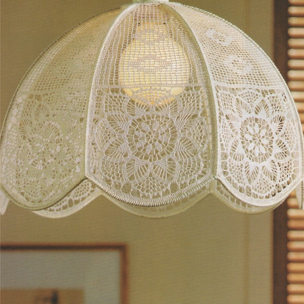 Lampshade Cover Crochet Pattern PDF Home Accessories, Lamp Shade, Vintage Crochet Patterns for the Home, e-patterns Download