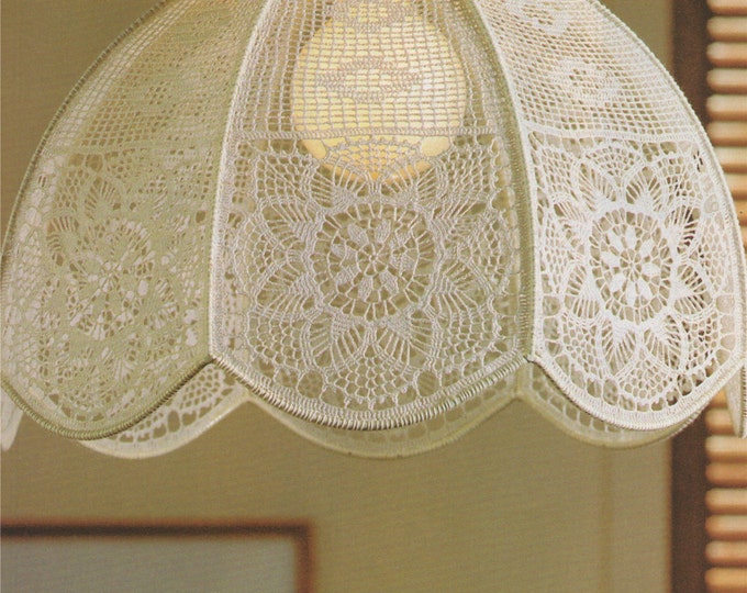 Lampshade Cover Crochet Pattern PDF Home Accessories, Lamp Shade, Vintage Crochet Patterns for the Home, e-patterns Download